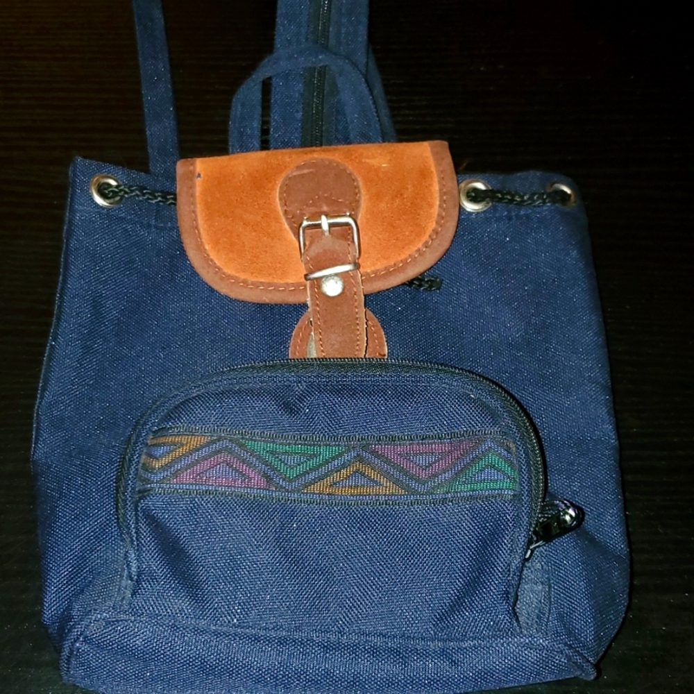 Womens used Backpack Purse Blue